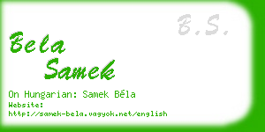 bela samek business card