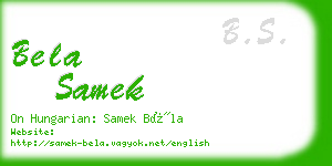bela samek business card